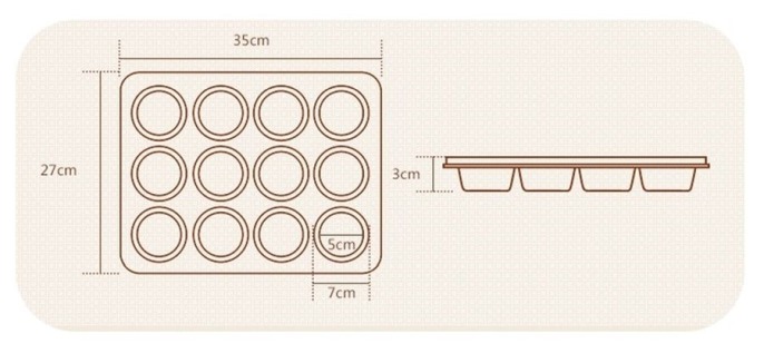 Forma metalowa do pieczenia MUFFINEK 12 gniazd