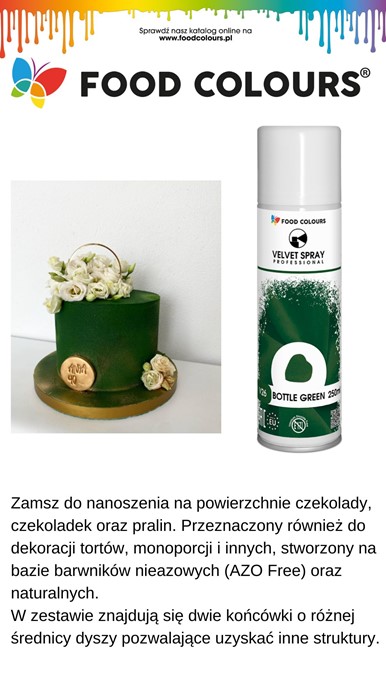 Barwnik zamsz w sprayu Velvet  BUTELKOWA ZIELEŃ - BOTTLE GREEN 250ml