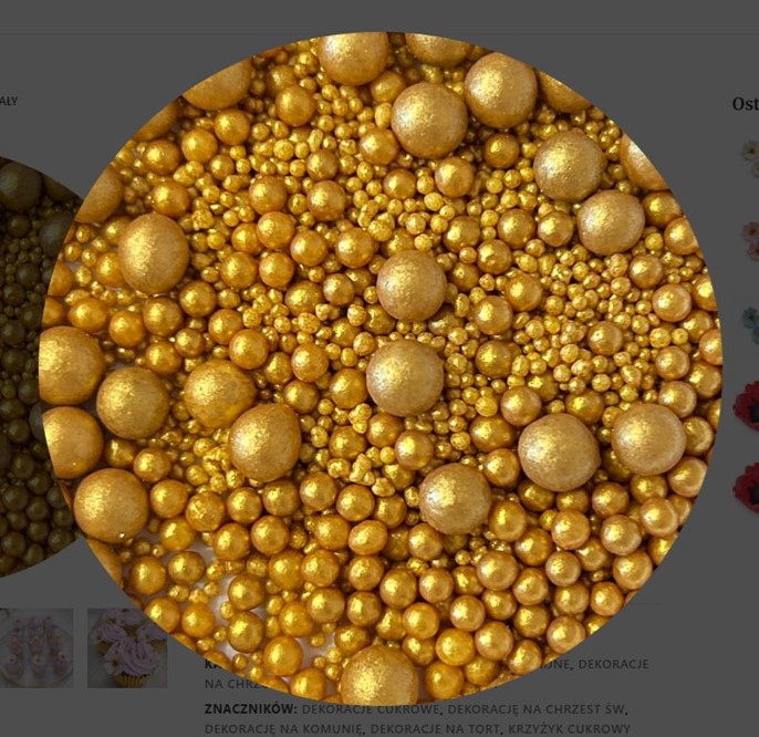 Zestaw komunijny Złoty krzyż, złote perełki i białe kwiatki