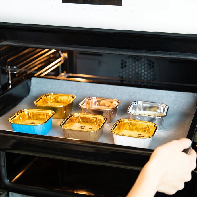 Foremki / Papilotki do pieczenia BRĄZOWO-ZŁOTE 85x85xh35mm /10szt.