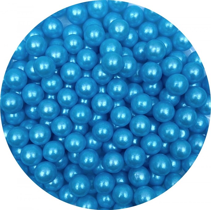 Perełki cukrowe NIEBIESKIE perłowe 14mm - 100g