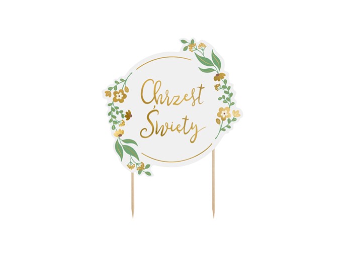 Topper papierowy okrągły CHRZEST ŚWIĘTY