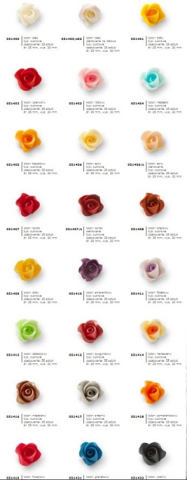 Róże cukrowe małe ŻÓŁTE 25 sztuk