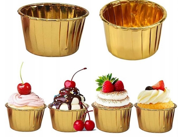 Papilotki papierowe do muffinek ZŁOTE