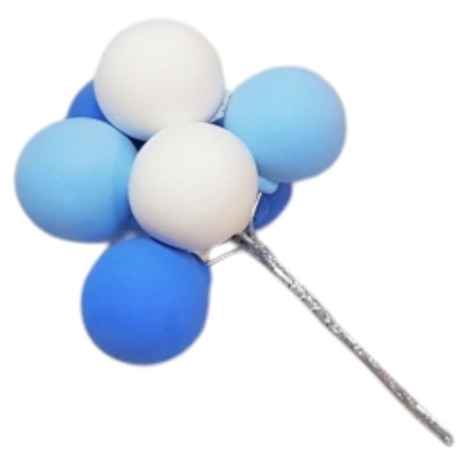 Pomponiki na druciku NIEBIESKIE