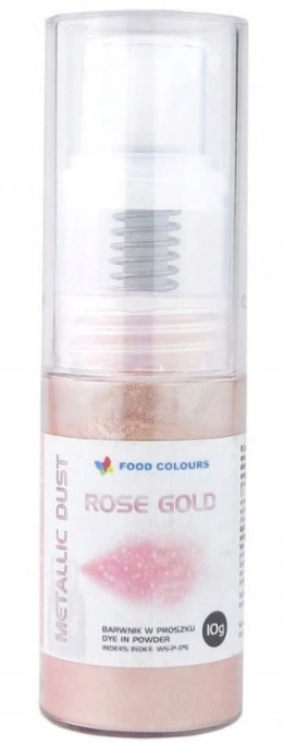 Brokat RÓŻOWY ROSE GOLD w pudrze z dozownikiem Metallic Dust 10g