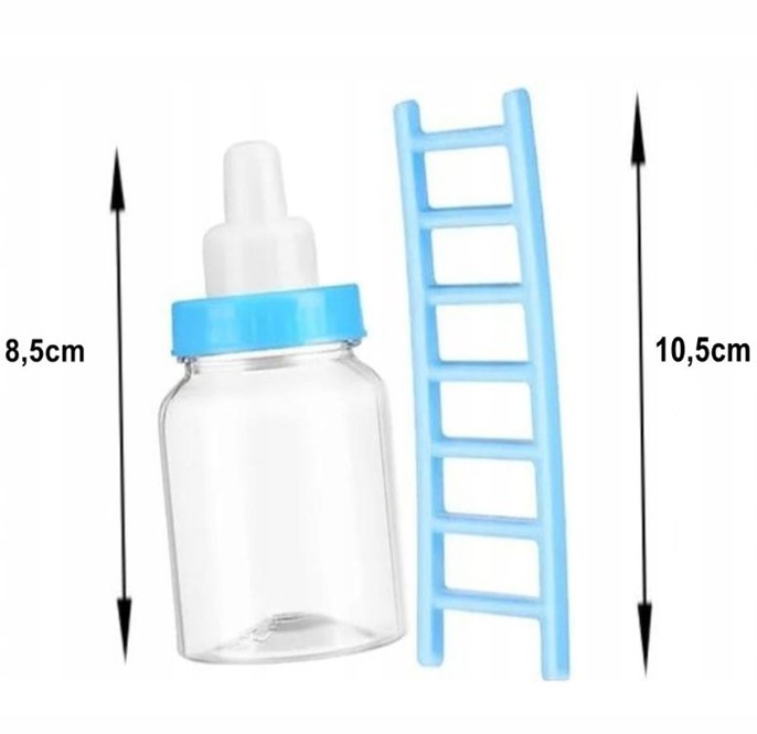 Zestaw ozdób z tworzywa na tort Miś Baby Niebieski