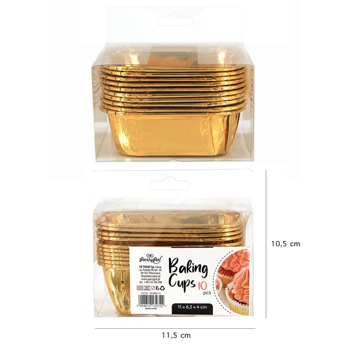 Foremki do pieczenia ZŁOTE 110x65xh45mm /10szt.