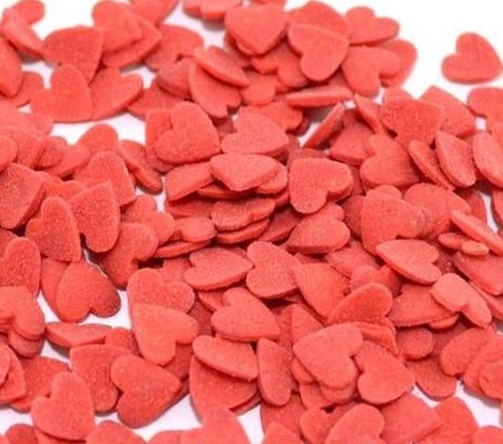 Posypka konfetti serduszka czerwone 200g