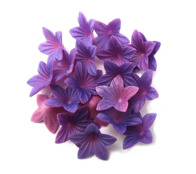 Mini kwiatki waflowe FIOLETOWE CIENIOWANE 400szt.