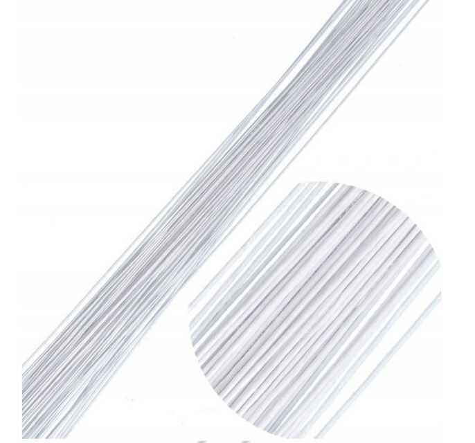 Druciki BIAŁE do tworzenia kwiatków 40cm - 50 sztuk