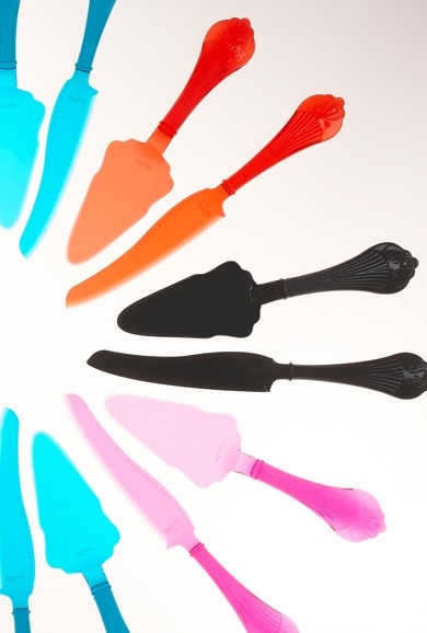 Łopatka i nóż do ciasta FUKSJA plastik