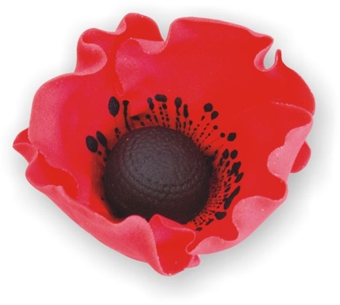 Mak cukrowy czerwony duży 8cm /6szt.