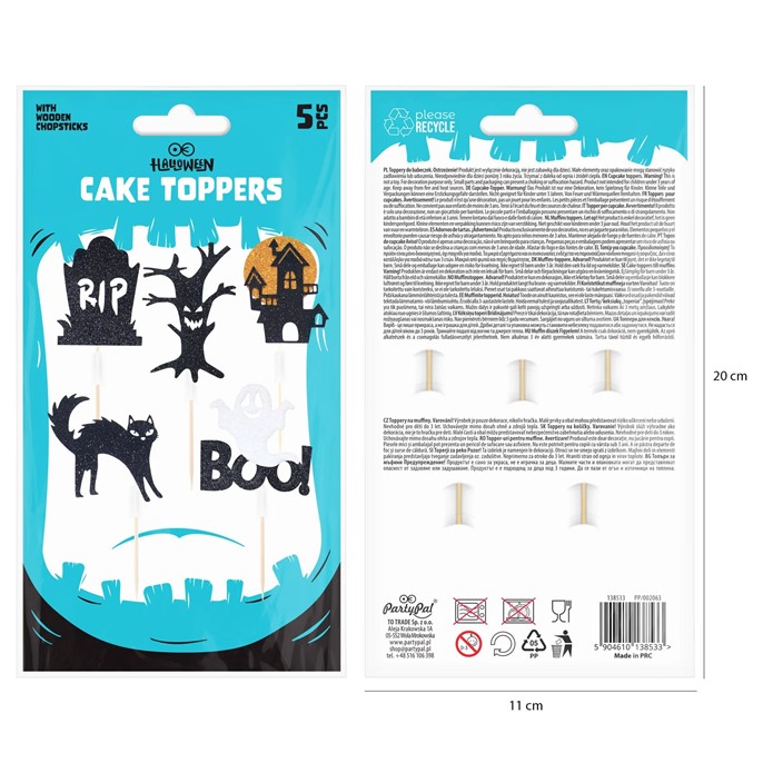 Topper - karteczki na piku na Halloween BOO! / 5szt
