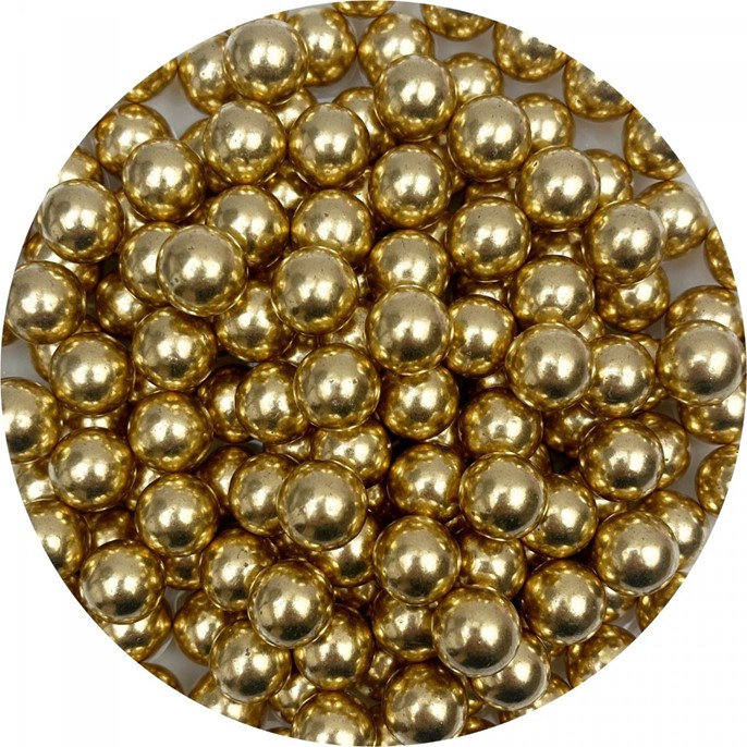 Perełki cukrowe ZŁOTE nabłyszczane 14mm - 100g