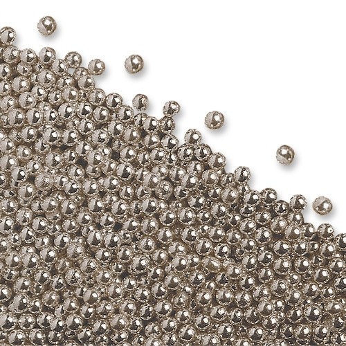 Posypka perełki SREBRNE nabłyszczane 4mm - 250g