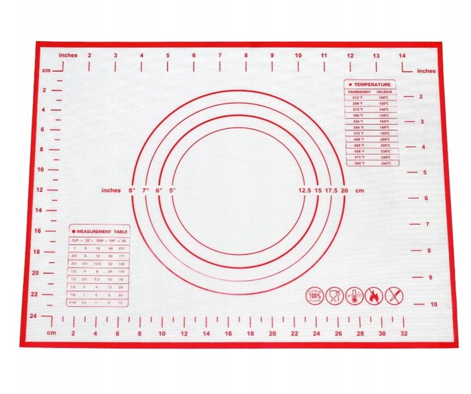 Mata silikonowa z wymiarami 40cm x 50cm