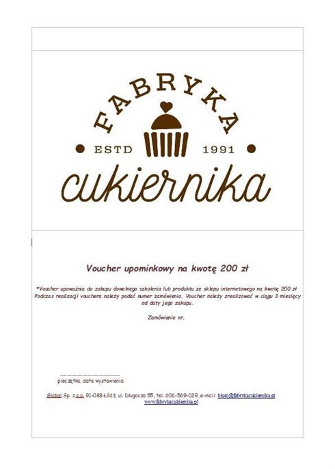 Voucher - Bon podarunkowy