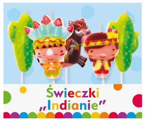 Świeczki urodzinowe pikery Indianie 5szt.