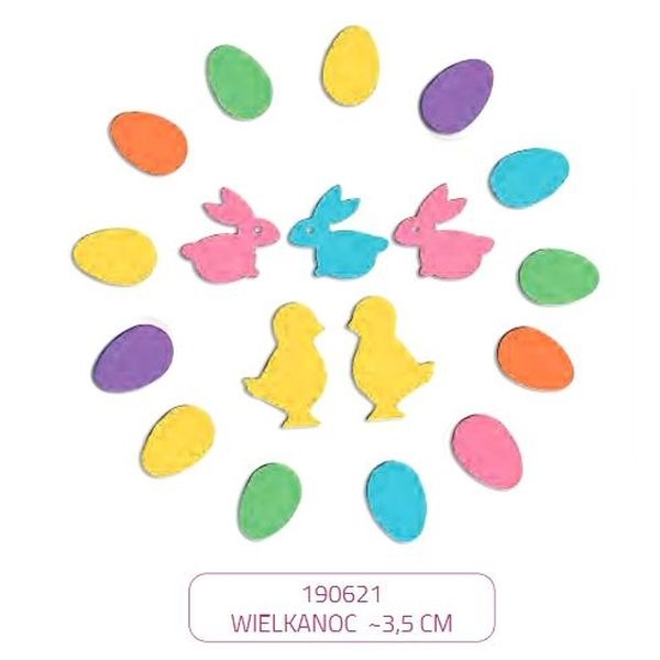 Dekoracje waflowe wielkanocne mix 200szt.