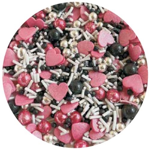 Posypka konfetti mix różowo-czarny 100g