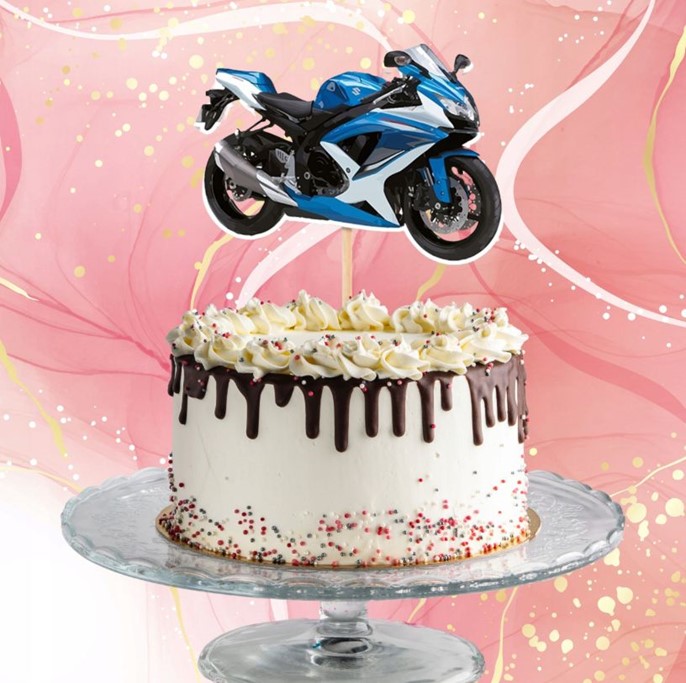 Topper papierowy niebieski MOTOR