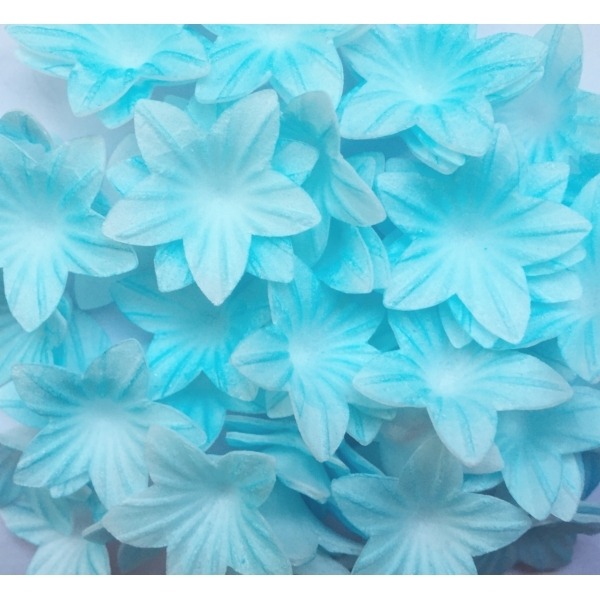 Mini kwiatki waflowe NIEBIESKIE CIENIOWANE 400szt.