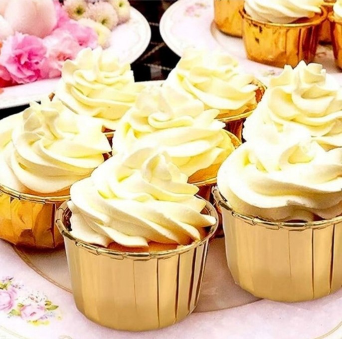 Papilotki papierowe do muffinek ZŁOTE