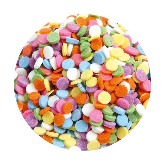 Posypka cukrowa konfetti kółeczka kolorowe 400g