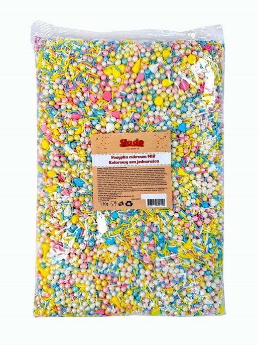 Posypka cukrowa konfetti kolorowe z bezikami /1kg