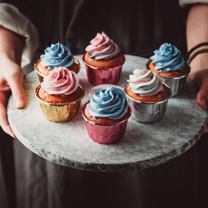Papilotki aluminiowe do muffinek Srebrne 50szt.