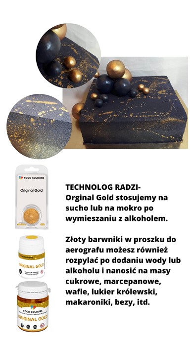 Brokat ZŁOTY GOLD w pudrze z dozownikiem Shimmering Dust