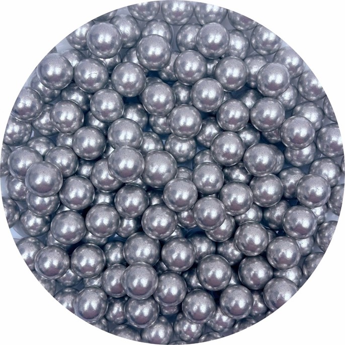 Perełki cukrowe SREBRNE nabłyszczane 14mm - 100g
