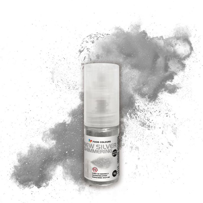 Brokat SREBRNY z pompką New Silver Shimmering Pump Spray  5g