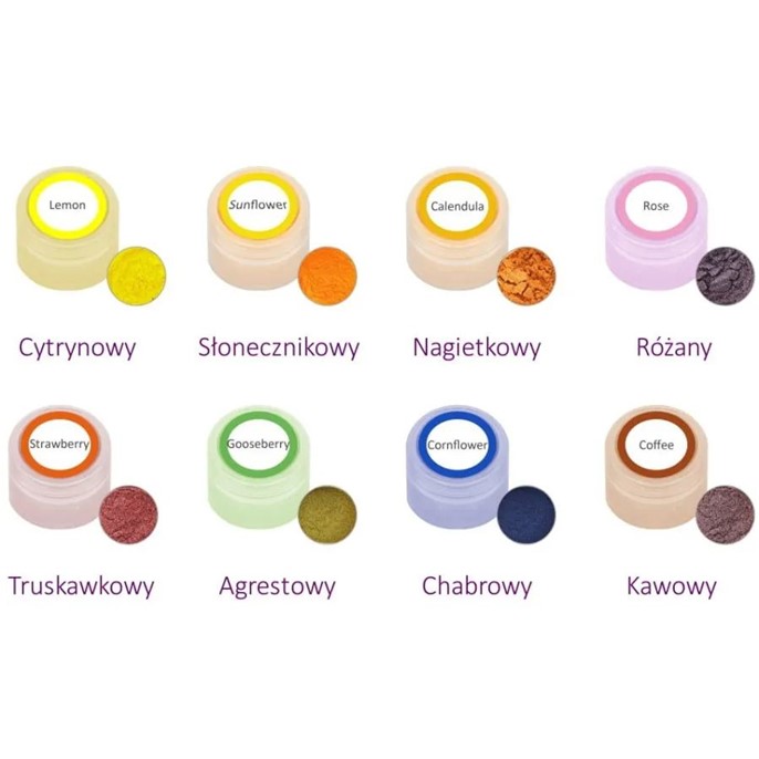 zestaw barwników naturalnych w proszku