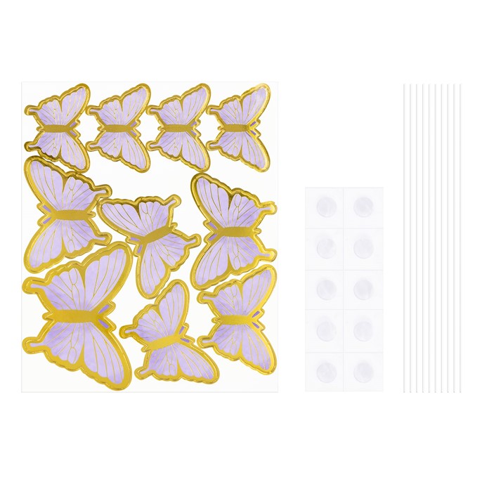 Topper papierowy MOTYLKI FIOLETOWE 10szt.
