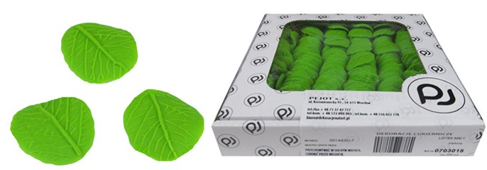 Listki cukrowe ZIELONE MAŁE 250szt.