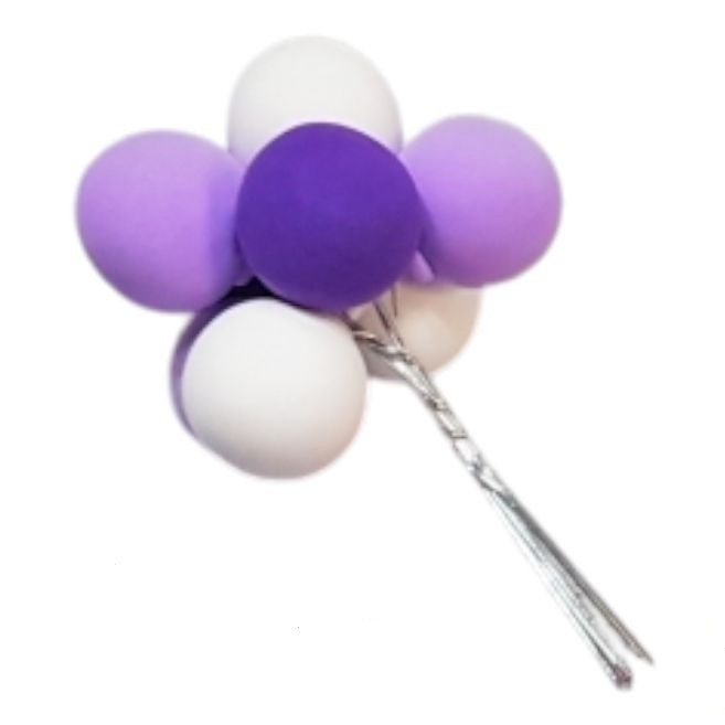 Pomponiki na druciku FIOLETOWE