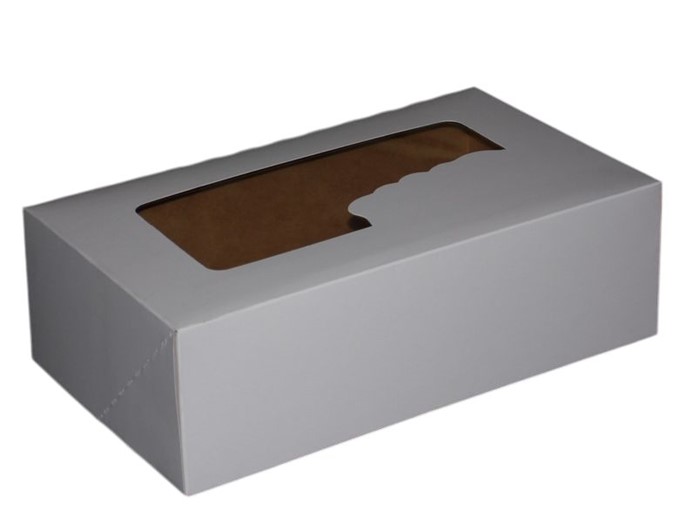 Pudełko na ciasto BIAŁE Z OKIENKIEM 250x150xh80mm