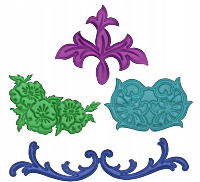 Wykrojniki plastikowe ORNAMENTY  4szt.