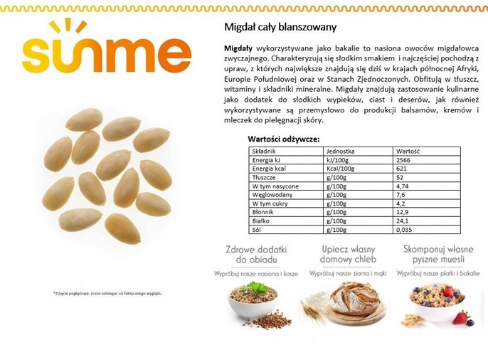 Migdał cały blanszowany 1kg