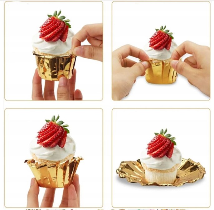 Papilotki papierowe do muffinek ZŁOTE