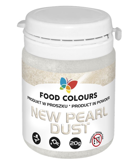 Barwnik w proszku brokat BIAŁE SREBRO New Pearl Dust do aerografu i ręcznego dekorowania 20g