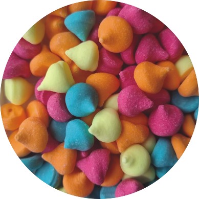 Dekoracja cukrowa - posypka MINI BEZY MIX NEONOWY 25g