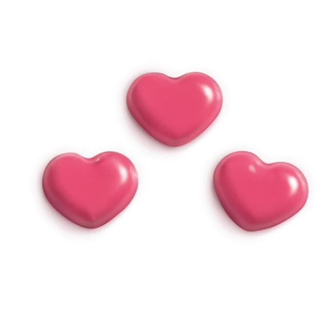 Serduszka czekoladowe czerwone 1,8x 1,4cm / 320 szt