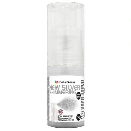 Brokat SREBRNY z pompką New Silver Shimmering Pump Spray  5g