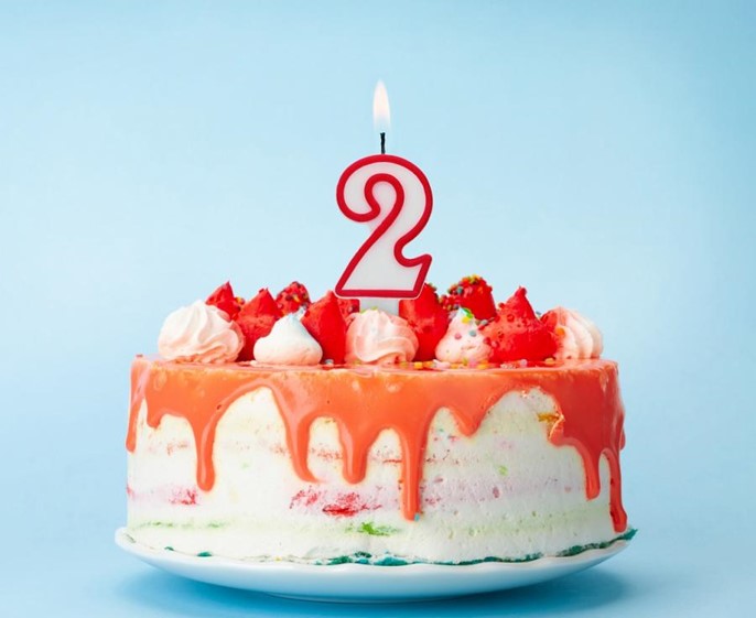 Świeczka cyferka 2 - czerwona