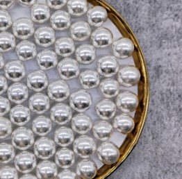 Perełki cukrowe SREBRNE nabłyszczane 14mm - 100g