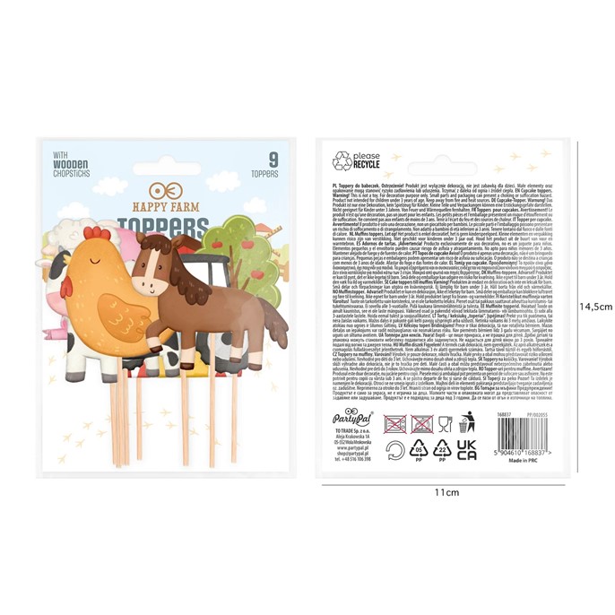 Topper - Karteczki na piku FARMA 9szt.