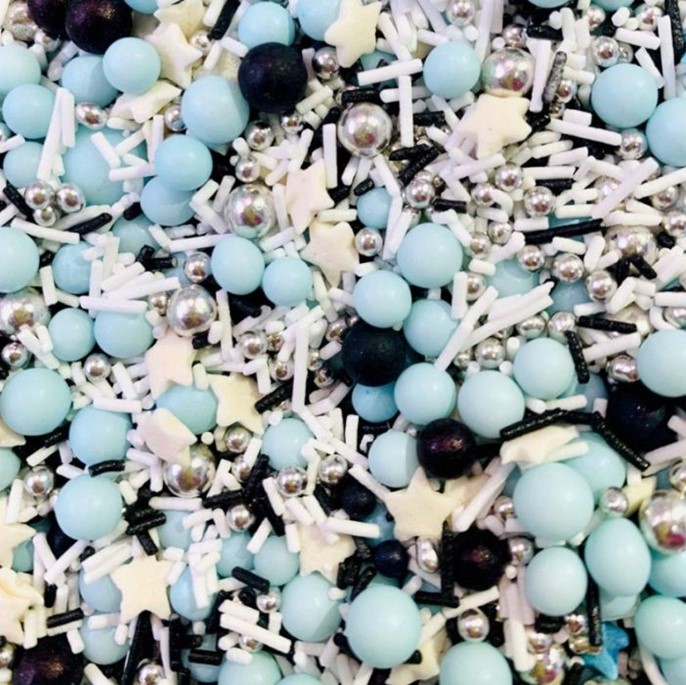 Posypka cukrowa konfetti mix błękitno-biały 100g